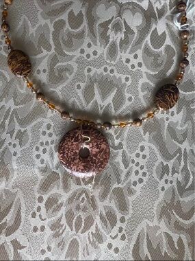 Brown Jasper Beaded Pendant Necklace